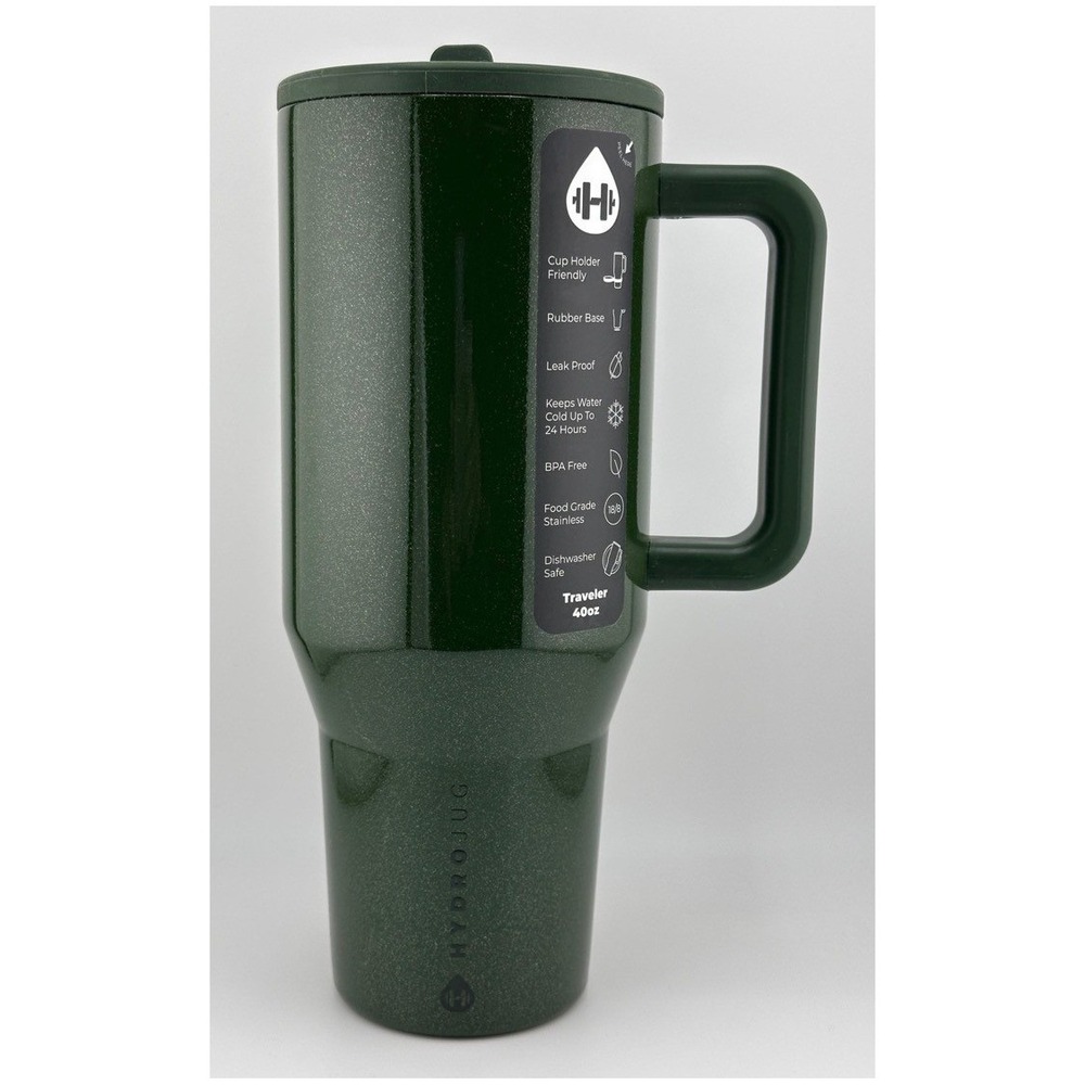 HydroJug 40 oz LIMITED EDITION Traveler, FROSTED EMERALD GREEN